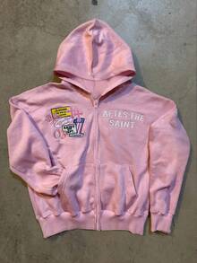 INAWLY Y2K 风格贴花刺绣和英文字母图案印花，街头时尚女士两件套 - 粉色 - 查看 2