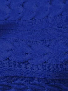 Áo len dài tay cổ lọ họa tiết cáp thời trang thu đông cho nữ - Màu xanh lam - Xem 7