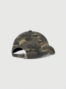 ROMWE Grunge Punk 1 chiếc Mũ lưỡi trai thêu chữ thập họa tiết camo phong cách Mỹ cổ điển dành cho cả nam và nữ, phong cách đường phố, đa năng cho mùa hè - nắp đỉnh - Xem 13