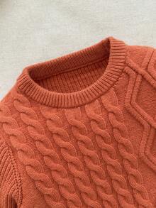 Blossori Young Boys' French Elegant Jacquard Knit Sweater Autumn Winter Clothes ForGirln - Red - View 5