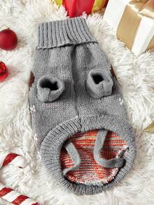PETSIN 1件节日圣诞麋鹿宠物毛衣：宠物保暖冬装 - 彩色 - 查看 2