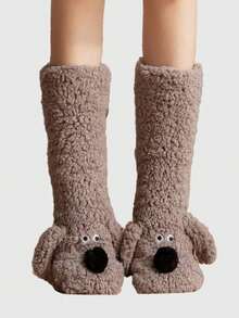 ROMWE Kawaii 女士过膝袜 - 棕色 - 查看 4