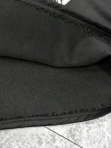 ROMWE MEN Street Life Sudadera de cuello redondo de manga larga con estampado de cruz y letras, informal para hombre, otoño/invierno - Negro - Ver 4