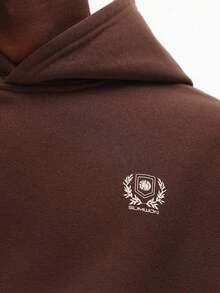 Áo Hoodie Dáng Ngắn Kiểu Thể Thao SUMWON Chất Liệu Dày Dày, Logo Thêu của Câu lạc bộ Đua xe Quốc tế, Thời trang Đường phố Thành phố New York, Bộ sưu tập Thu Đông, Phong cách Thường Ngày - màu nâu - Xem 5