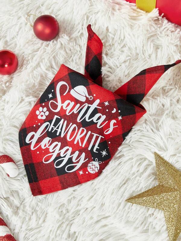 PETSIN Christmas Pet Bandana With Santa Claus And Reindeer Pattern, Merry Christmas Pattern Pet Kerchiefs,Adjustable Xmas Theme Pattern Printing Dog Triangle Bibs Scarfs,Suitable For Small To Medium Dogs And Cats, Machine Washable