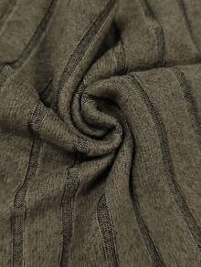 SHEIN LUNE Plus Size Women Casual Ribbed Texture Long Sleeve T-Shirt