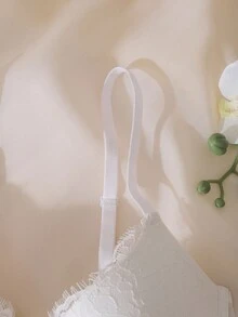 DelicateAllure 1pc Front Closure Cute & Sexy Push-Up Underwire Bra For Women - Blue - View 10