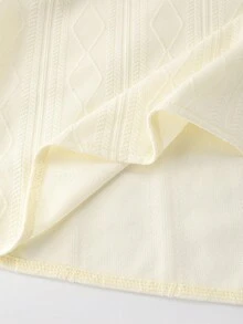 GlowEve 2pcs Textured Comfortable Casual Apricot Set, Autumn - Apricot - View 4