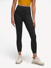 GLOWMODE 24" Quần skinny Pilates Xà cạp Điêu khắc Mông Hình chữ M Đường may Yoga Quần tất Với Hai bên Túi - màu đen - Xem 8