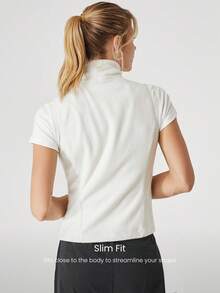 GLOWMODE Thin Polar Fleece Soft Warm Stretchy Slim Fit Vest With Side Pockets Daily Casual Autumn Winter - White - View 4