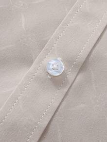 Manfinity Mode 男士长袖修身商务正装衬衫，米色长袖衬衫，适合商务场合，秋季款 - 杏色 - 查看 6