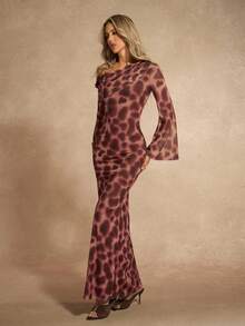 Chiquease Women's Sexy Party One-Shoulder Ruched Dress, Leopard Print - Multicolor - View 4