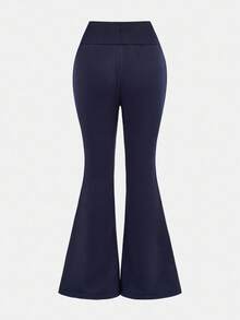 SHEIN 青少年女孩休闲针织慢跑裤 - 藏蓝色 - 查看 2