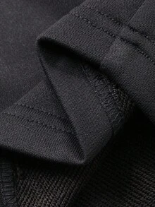 DAZY Women's Loose Pleated Solid Color Casual Sports Pants, Street Style, Summer Sweatpants - Black - View 7