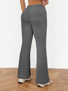 SHEIN PETITE Women's Fashionable Casual Drawstring Pocket Pants - Grey - View 2