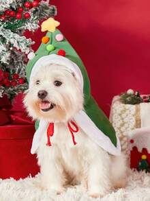 PETSIN 1 PC Christmas And New Year Pet Green Cape For Cats And Small Dogs, Festival Costume, Cosplay Green Cloak.