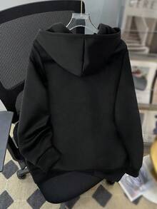 SHEIN 1件青少年男童休闲百搭舒适纯色半拉链口袋卫衣，适合派对礼品、返校季、秋冬季穿着。 - 彩色 - 查看 2