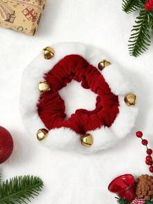 PETSIN 1件圣诞老人狗狗猫咪节日项链。趣味弹力宠物项圈配件，带铃铛。柔软项圈，带铃铛。 - 紅白色 - 查看 5