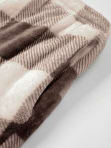 SHEIN Karierte Umstandshose mit Bindeband und Taschen für Schwangere, Herbst/Winter - Schokoladenbraun - Übersicht 9