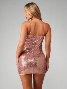 MISSGUIDED Đầm ngắn corset đính sequin ôm sát, không dây vai, cổ tim, dáng bodycon, thích hợp cho tiệc tối, câu lạc bộ, dạ hội, mùa đông, đám cưới, khách mời, lấp lánh, quyến rũ. - Màu tím - Xem 2