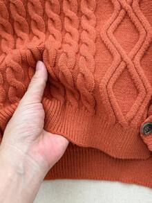 Blossori Young Boys' French Elegant Jacquard Knit Sweater Autumn Winter Clothes ForGirln - Red - View 7