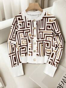 GlowEve Fashionable Elegant Women Knitted Long Sleeve T-Shirt - Coffee Brown - View 3