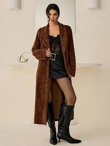 Bluhae Dam 2025 Höst/vintermode Minimalistisk Mångsidig Ny Fuskpälsjacka - Kaki - Visa 7