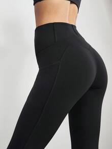 GLOWMODE 28" FeatherFit™ Hiệu ứng áo nịt ngực Eo Quần legging Stirrup Với túi - màu đen - Xem 7