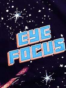 PAVTROS American Street Style Batwing Sleeve Mock Neck Cropped T-Shirt With Large Eye Graphic Print - Black - View 5