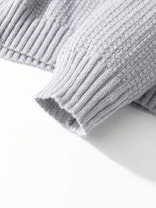 Chillumni 男士时尚休闲圆领长袖毛衣 - 灰色 - 查看 5