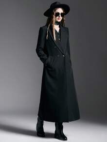 MYSTAURA Minimalist Chic Double-Breasted Slant Pocket Women's Suit Jacket