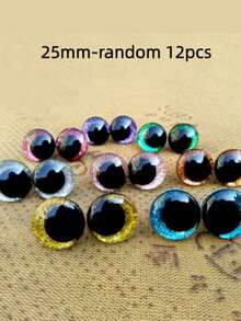 2/12 件闪光 3D 眼娃娃玩具，钩针编织毛绒玩具和 DIY 工艺品 - 闪光偏移瞳孔设计，带易于安装的垫圈。秋季装饰、圣诞节装饰男孩背包、万圣节、背包学校。透明背包、学校、万圣节服装。 - 彩色 - 查看 19