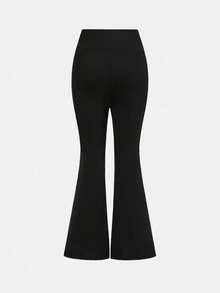 Girlism Bộ 2 quần ống loe trơn màu cho bé gái tuổi teen, thích hợp mặc hàng ngày - Màu Xám nhạt - Xem 7