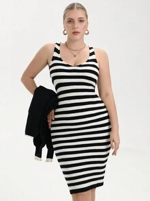 Aveloria Rosie Elegant French Style Polka Dot Print Ruffle Collar Waist Fit & Flare Long Sleeve Dress, Versatile - Black and White - View 2