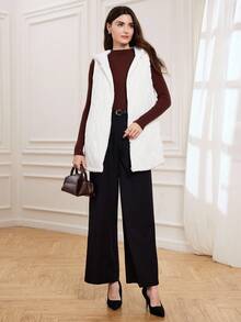 Miaspire Autumn And Winter Women's Hooded White Fleece Jacket, Reversible Casual Jacket, Warm Top For Going Out,Zip Hoodie