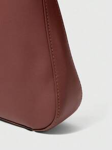 SHEIN BAE Fashion Minimalist Style Simple Women Shoulder Bag, Underarm Handbag, Color Block Black And White Women Crossbody Bag - Coffee Brown - View 6