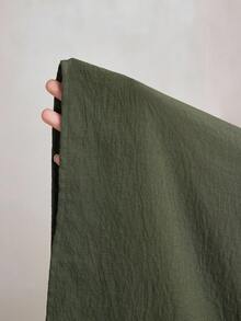 Veilorie Damen Einfarbige Bluse mit Spitzenkontrast Langarm & Elegantes Kleid im arabischen Stil - Armeegrün - Übersicht 7