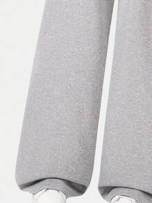 SHEIN Girls' Wide Leg Pants With Bow Waist, Butterfly Print, Fashion Casual Sports Bottoms, Grey, Back To School