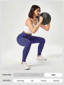 GLOWMODE 28" PowerSculpt™-Air Drawstring Waist Butt-Lifting Leggings With Side Pockets High Impact Running Training Tennis Gym