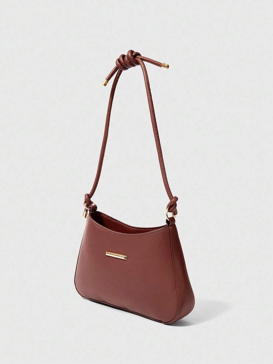 SHEIN BAE Fashion Minimalist Style Simple Women Shoulder Bag, Underarm Handbag, Color Block Black And White Women Crossbody Bag