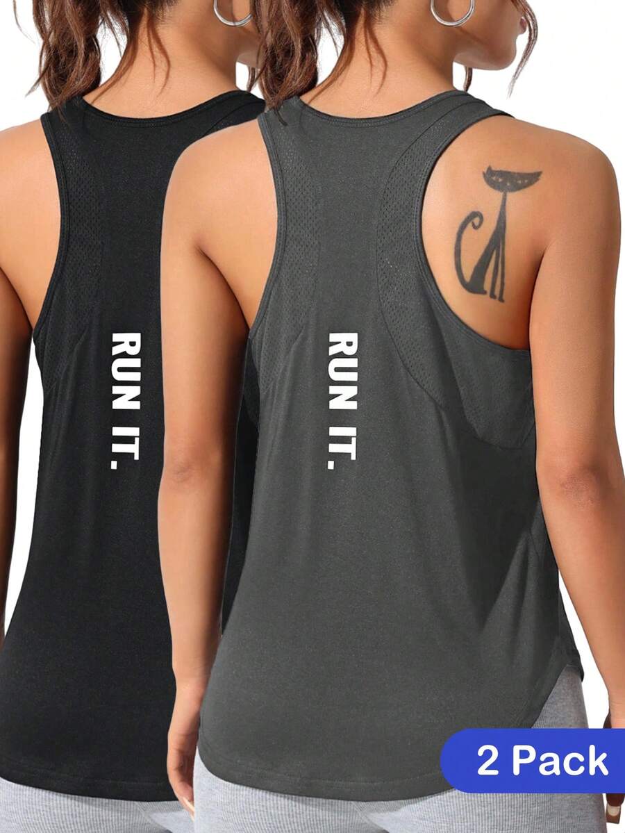 CourtClass Camiseta sin mangas casual para mujer para entrenamiento diario, correr, fitness - Multicolor - Ver 1