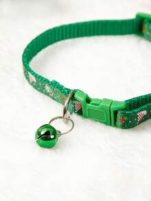 PETSIN 1 Christmas Pet Collar, Cat Collar, Dog Collar, Snowflake Print With Bell, Adjustable Size Pet Collar, Christmas Decoration, Ornament, Pet