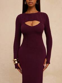 NYA SZN 无袖纽扣领修身连衣裙，休闲日常早午餐、教师婚礼宾客商务休闲装 - 紫色 - 查看 4