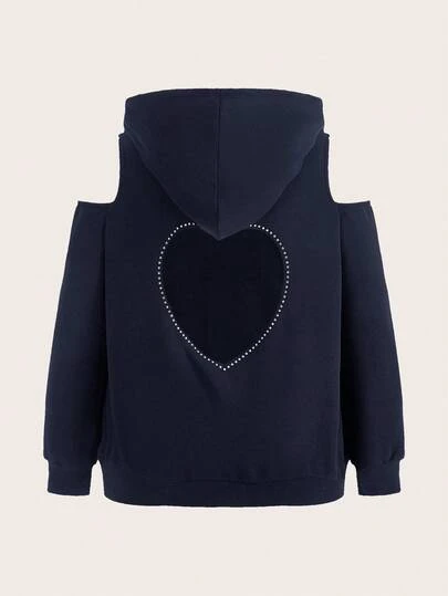 SHEIN ICON Plus Size Women's Casual Loose Off-Shoulder Hooded Sweatshirts Autumn Winter Clothes For Women