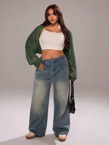 Rustia New Bat Wing Long Sleeve Cardigan Sweater For Women - Army Green - View 8