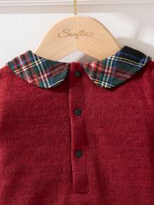 Souflis Souflis Conjunto de 2 piezas de niña pequeña con camiseta de manga larga con estampado de animales y falda plisada a cuadros, adecuado para la escuela, salidas y juego, otoño/invierno