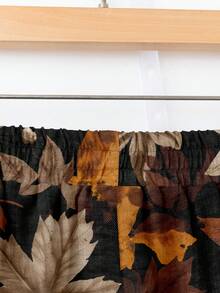 Rusticease 女士枫叶松紧腰阔腿休闲印花裤，秋冬 - 白色 - 查看 5