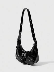 輕量商務休閒帶扣裝飾流浪漢包適合青少年女孩女大學生、菜鳥和白領，非常適合辦公室、大學、工作、商務、通勤、戶外、旅行、郊遊