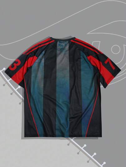 Black Jack X ROMWE T-shirt à col rond à manches courtes avec figure de dessin animé graphique, style punk de rue pour hommes