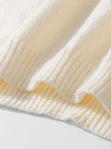 Manfinity Homme Men's Fashion Casual Letter Embroidered V-Neck Sweater Vest - Apricot - View 7